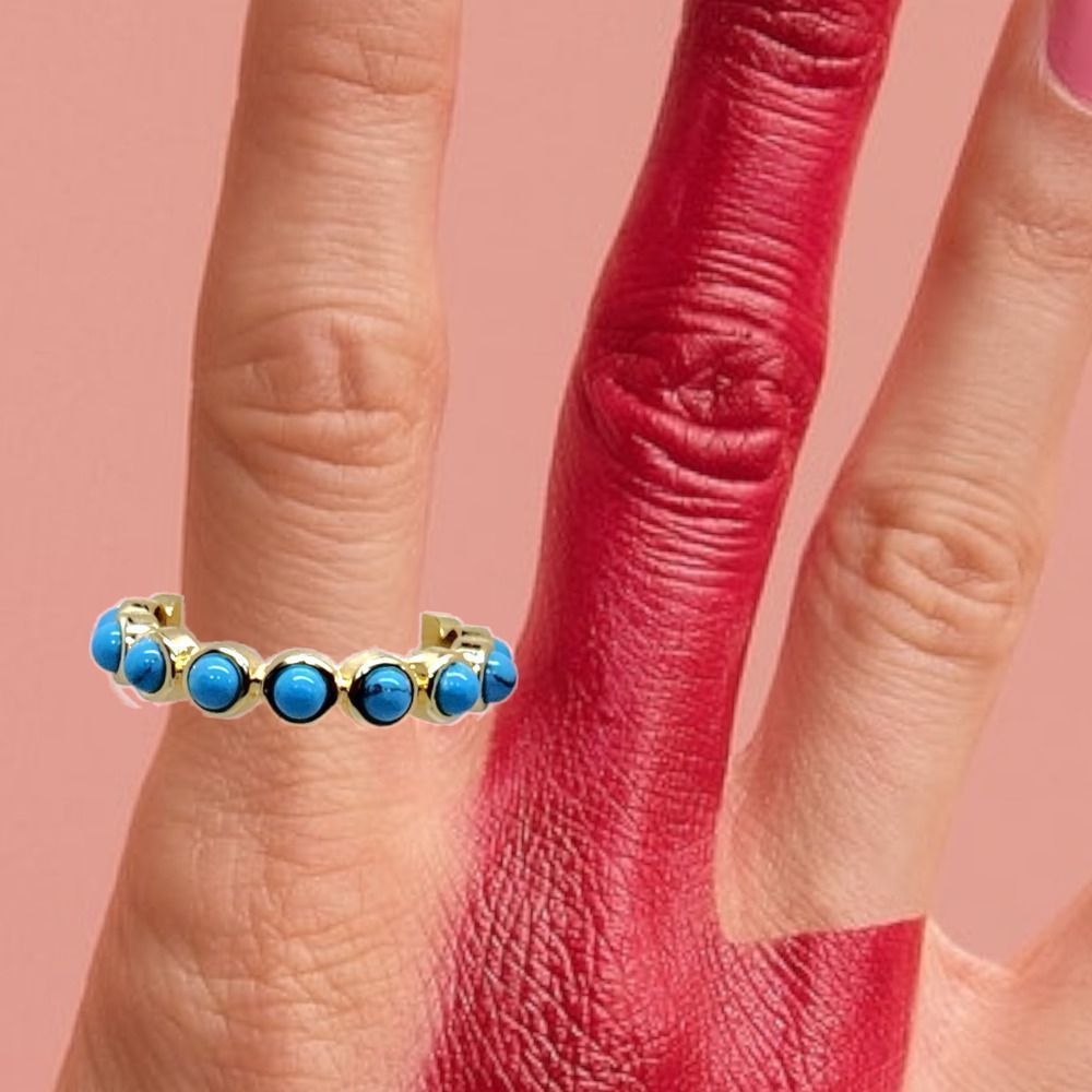 4mm Bezeled Turquoisette Eternity Band Ring Size 8 - Picture 2 of 4